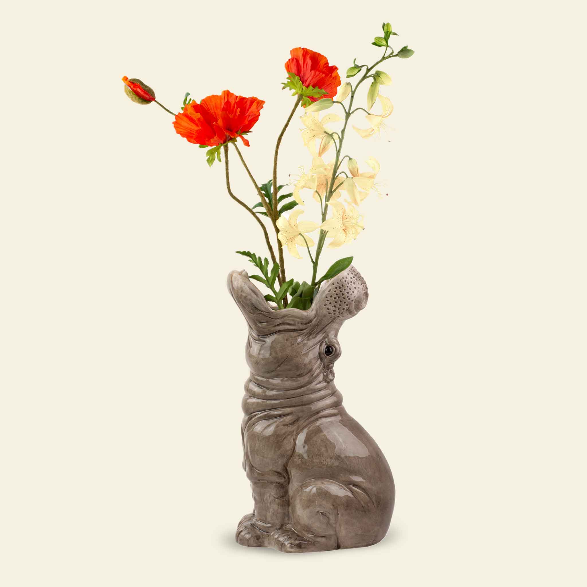 Hungry Hippos Vase Large mit Blumen dekoriert