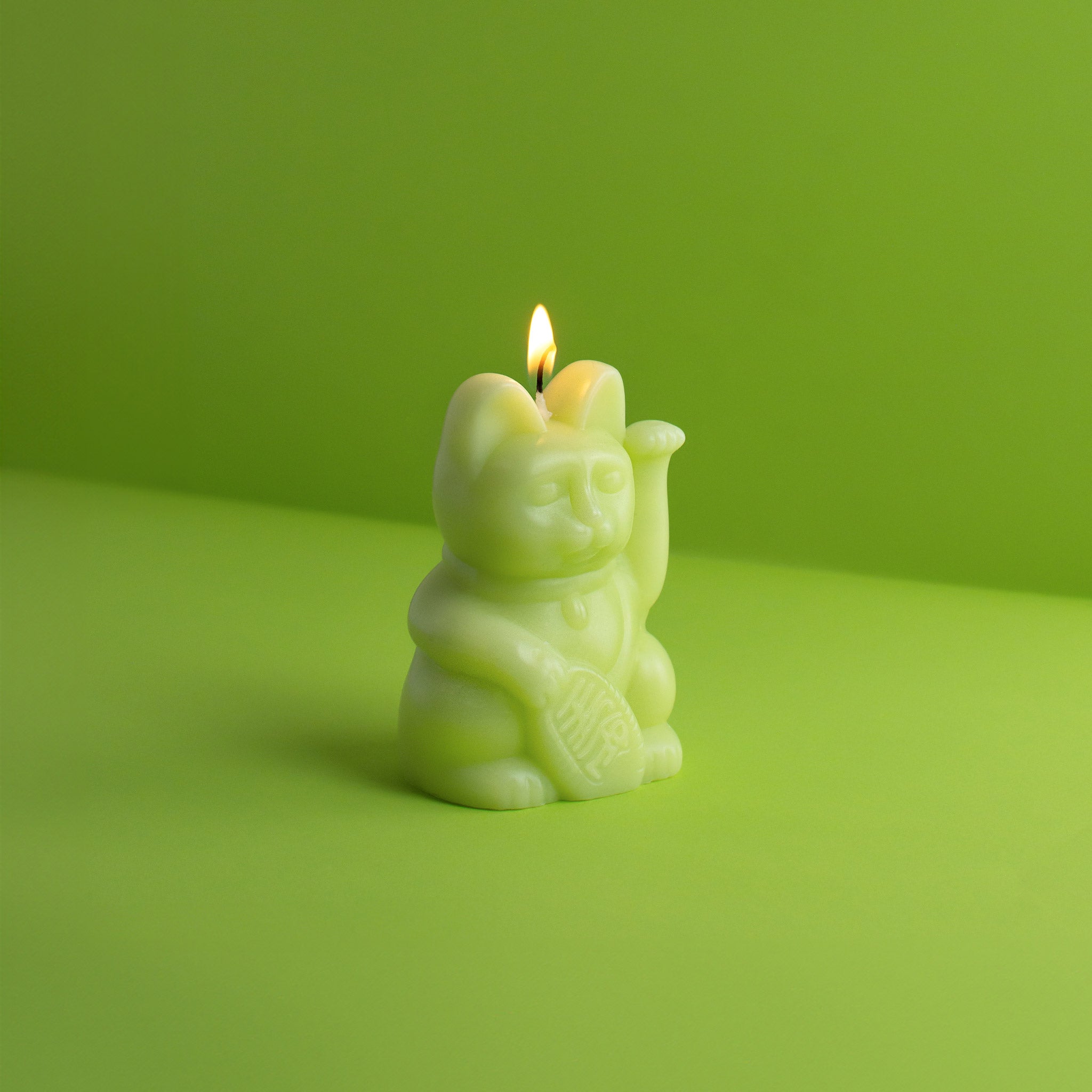Lucky Cat Kerze Light Green
