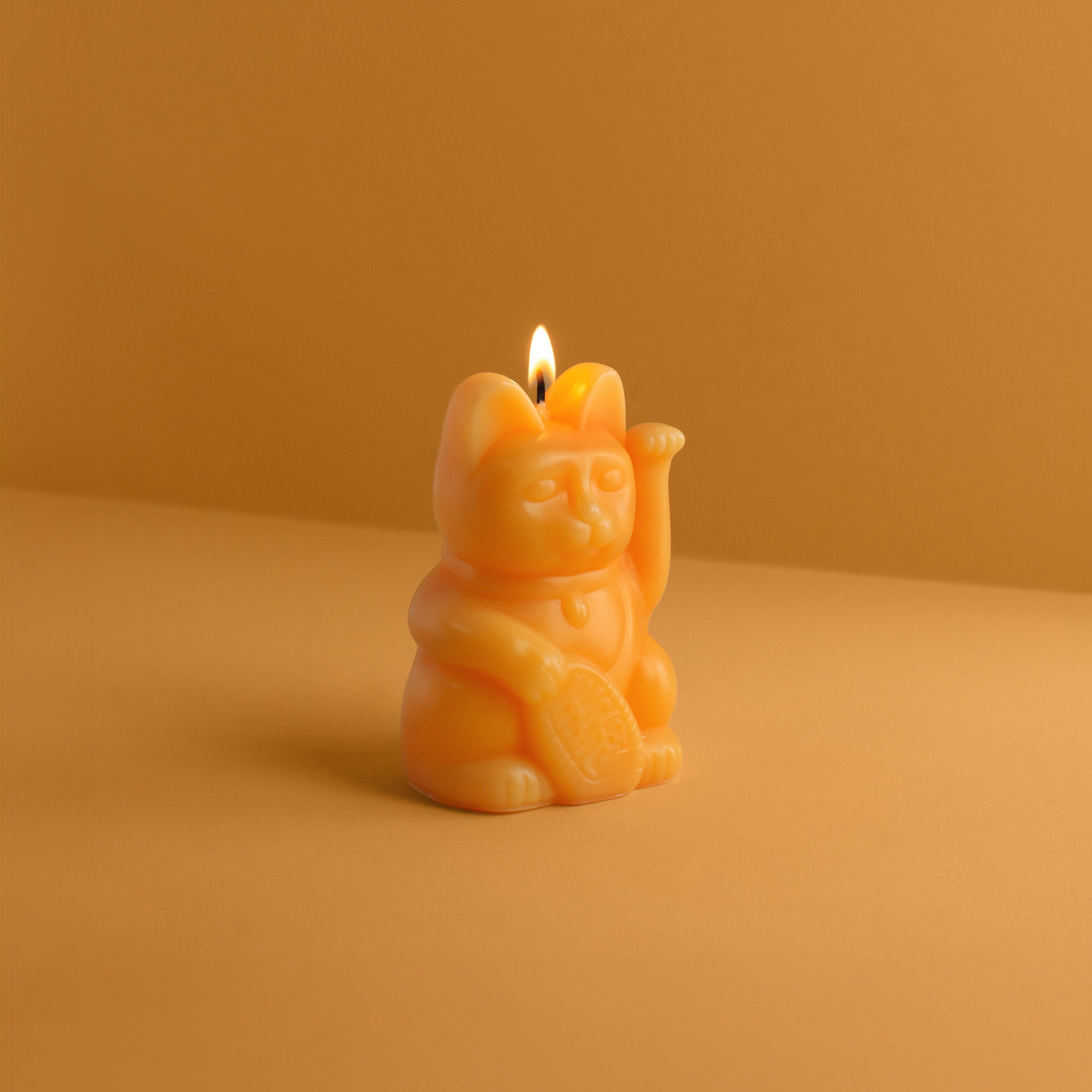 Lucky Cat Kerze Peach