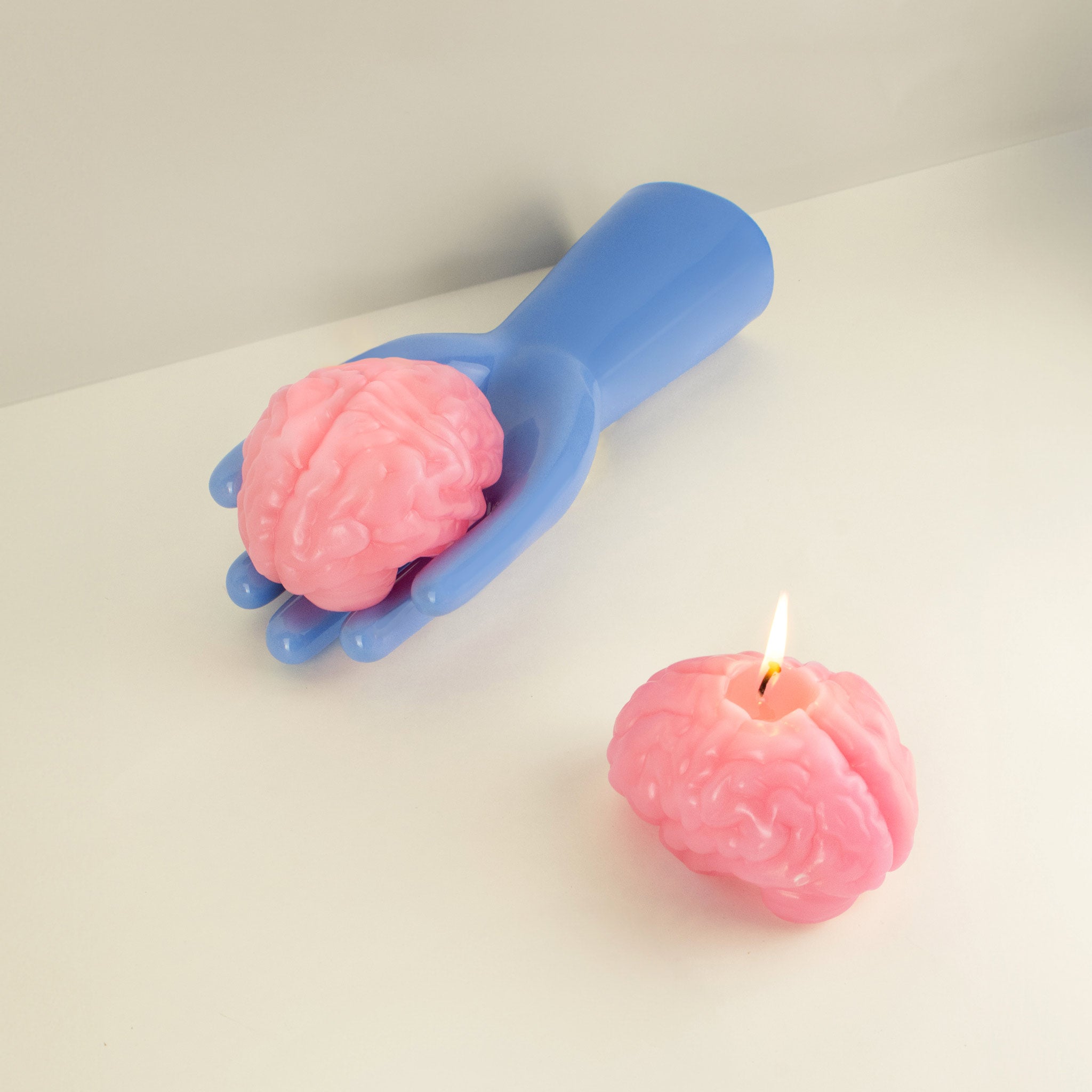 Brain Candle - Pinke Kerze in Hirn-Form