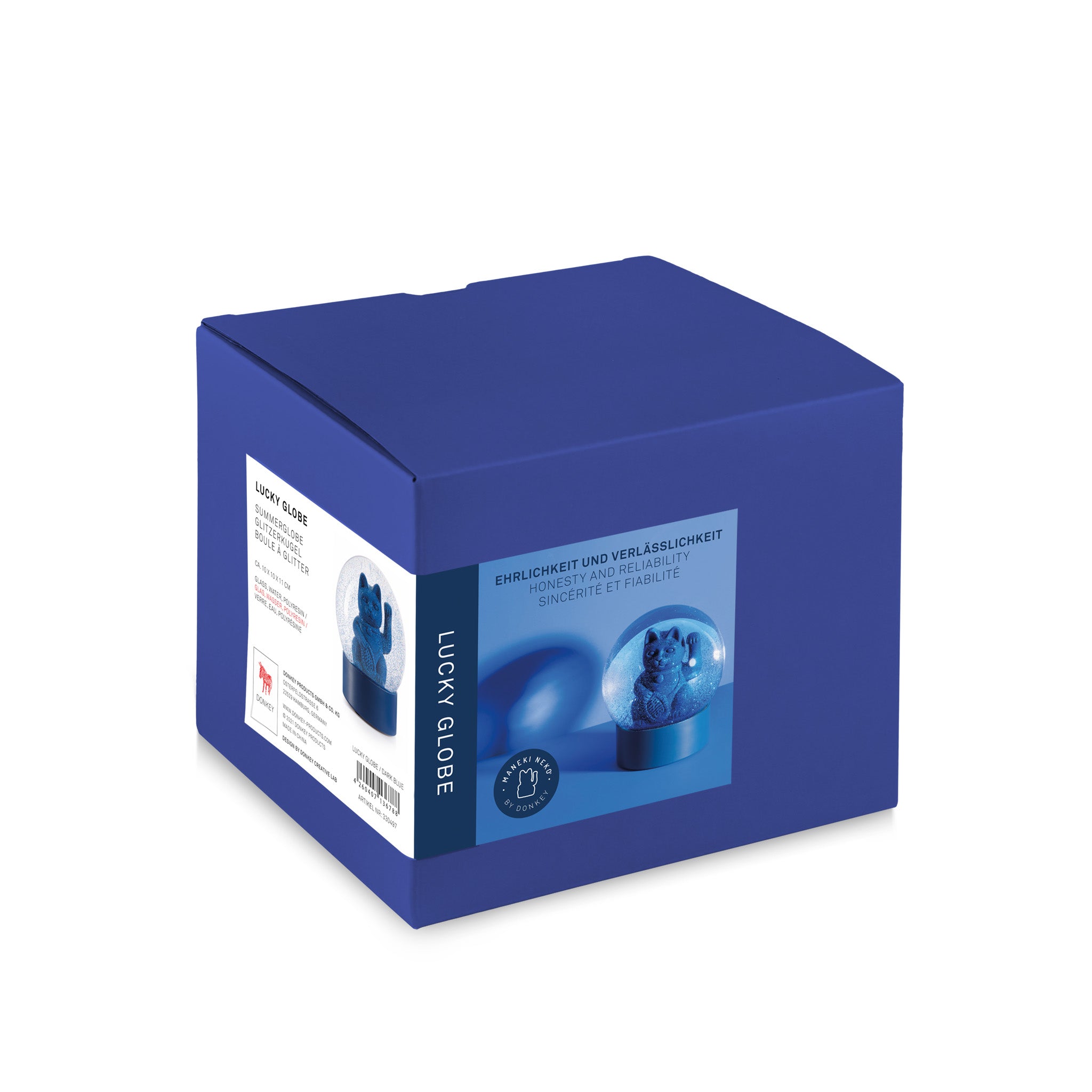 Maneki Neko Lucky Globe Winkekatze Blue