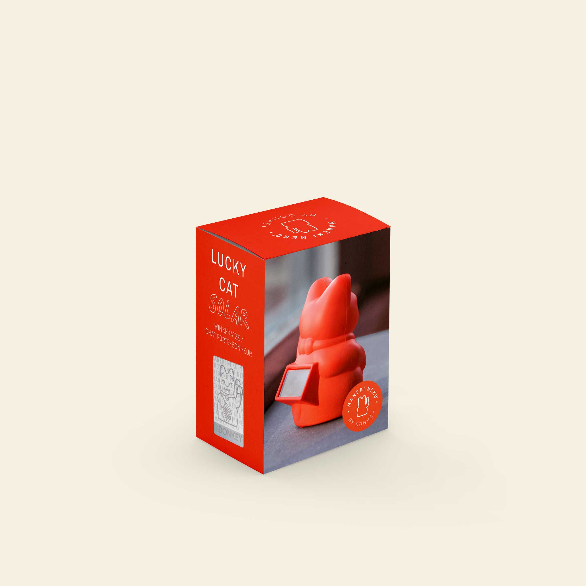 Verpackung der Winkekatze Solar Neon Orange