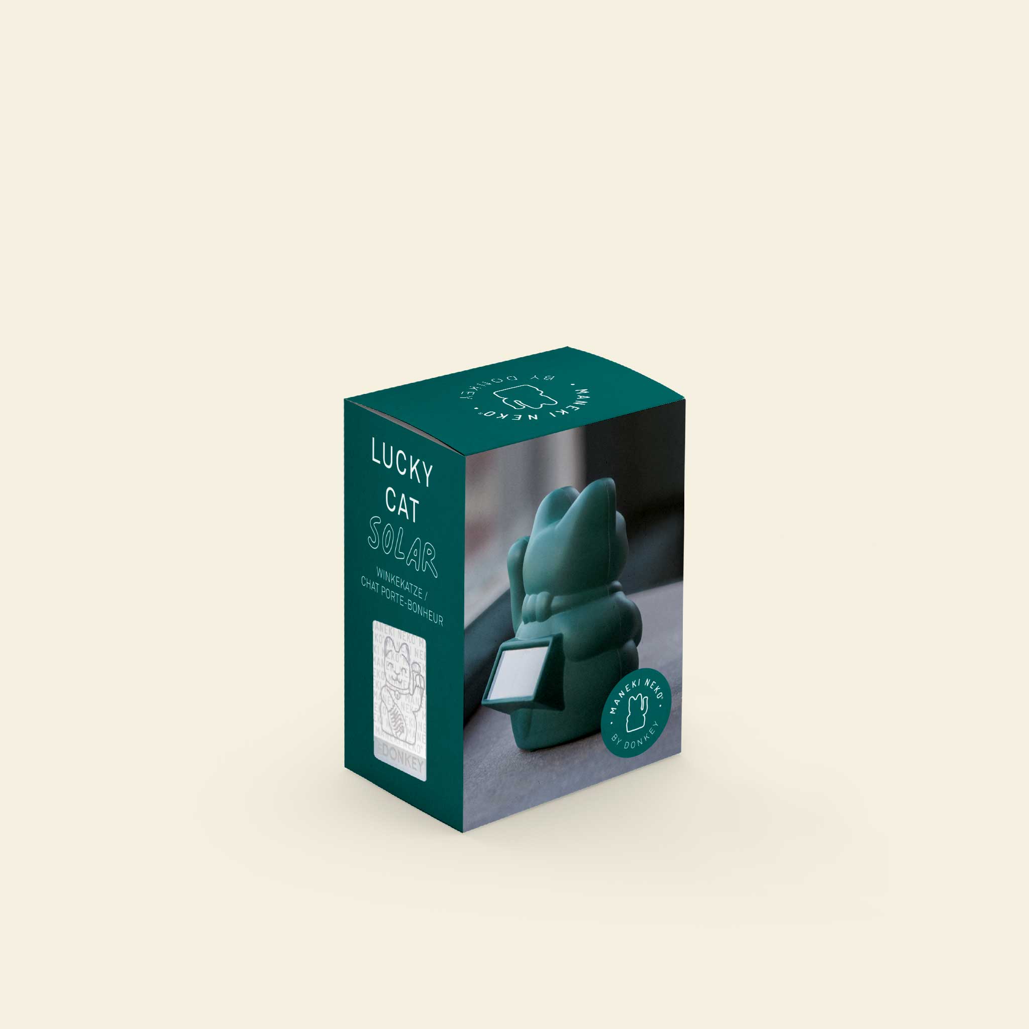 Verpackung Winkekatze Solar in Grün