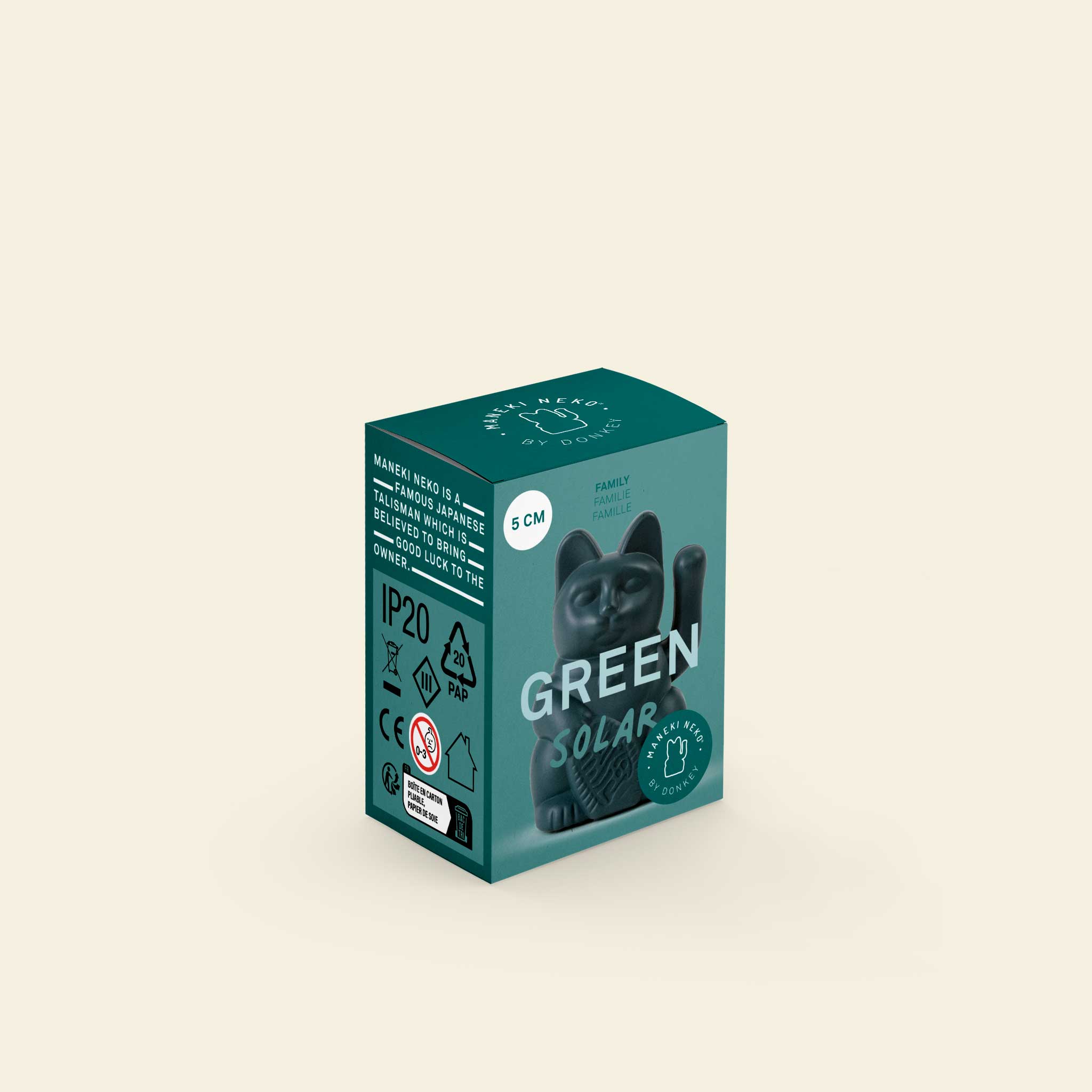 Verpackung Winkekatze Solar Grün