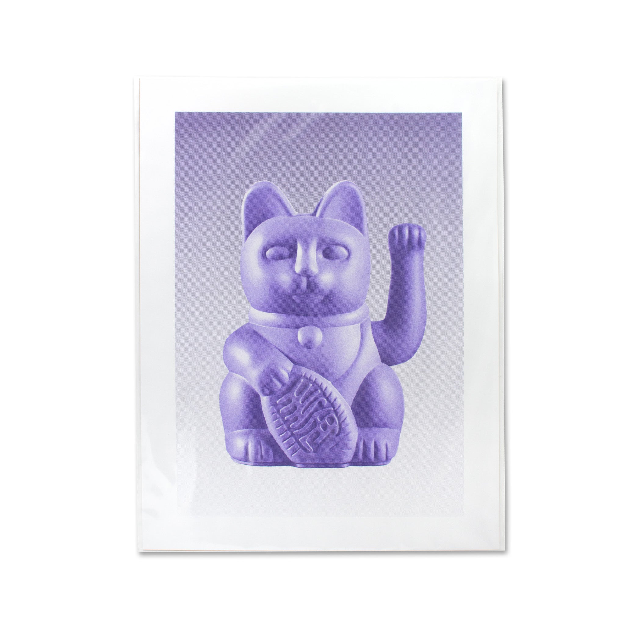 Risographie Artprint Lucky Cat Lilac