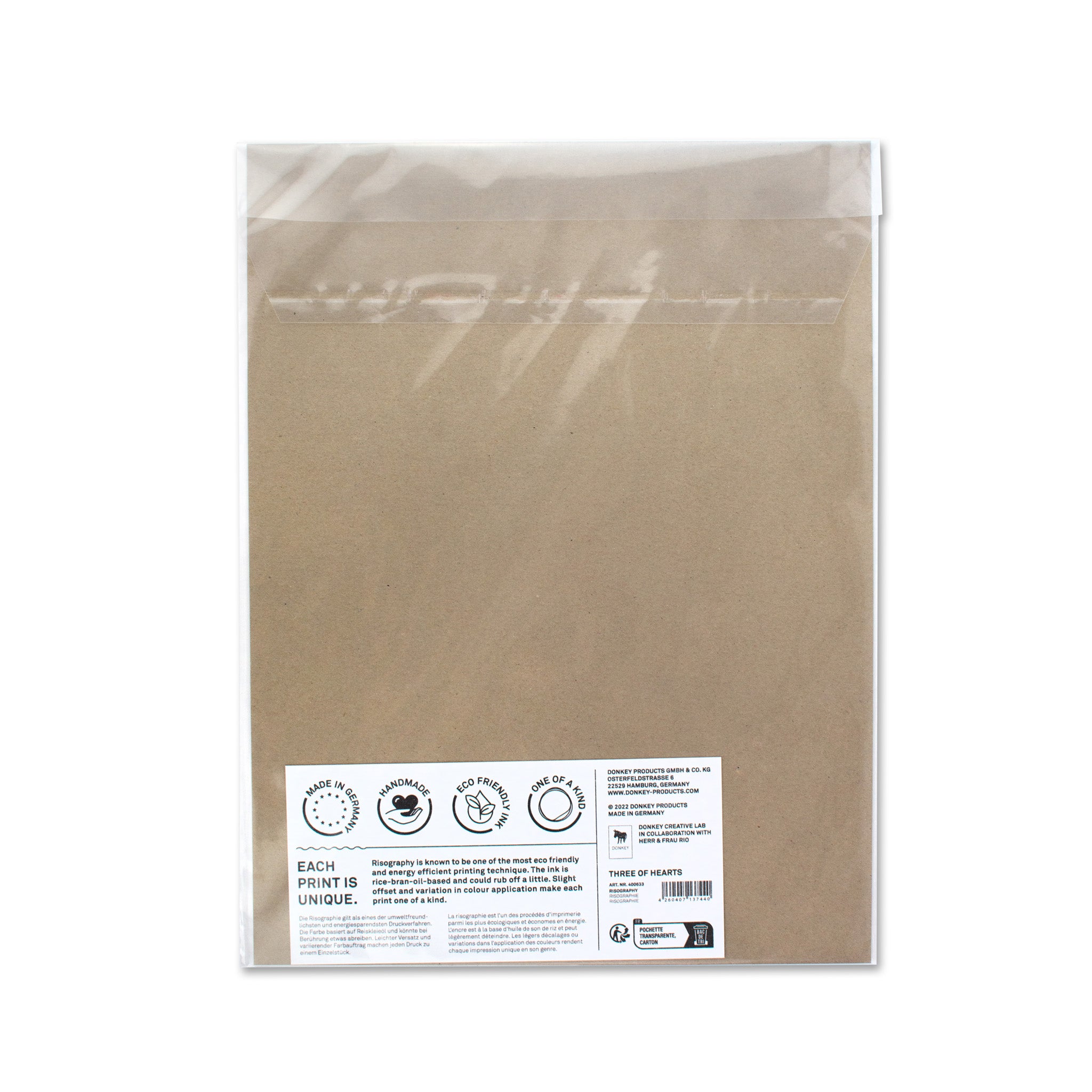 Risographie Artprint Three of Hearts