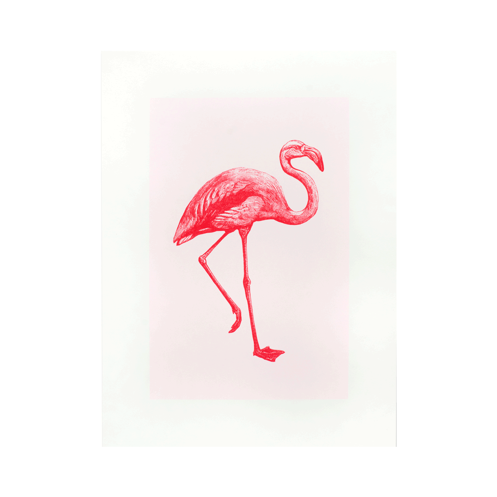 Risographie Artprint Flamingo