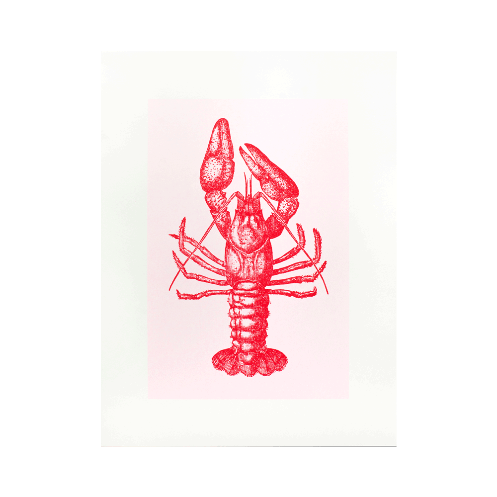 Risographie Artprint Lobster