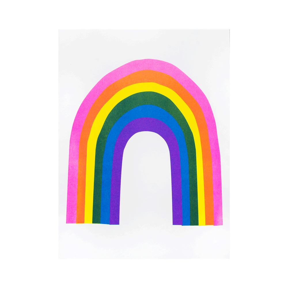 Risographie Artprint Over the Rainbow